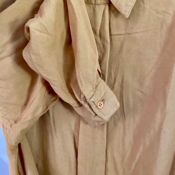 Vintage New Concepts Golden Yellow Button Down Top Womens Size Medium - Picture 9 of 10